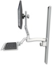 AccessMount™ Ultra 510 LCD mount on a 36" wall track slider with a 12" keyboard tray and an 11" arm