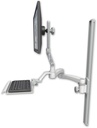 AccessMount™ Ultra 510 LCD mount on a 36" wall track slider with a 12" keyboard tray and a 20" double-arm