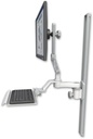 AccessMount™ Ultra 510 LCD mount on a 36" wall track slider with a 12" keyboard tray and an 6" arm