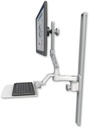 AccessMount™ Ultra 510 LCD mount on a 36" wall track slider with a 12" flat keyboard tray and an 6" arm