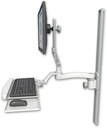 AccessMount™ Ultra 510 LCD mount on a 36" wall track slider with a wrist-rest keyboard tray and an 11" arm