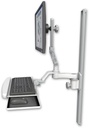 AccessMount™ Ultra 510 LCD mount on a 36" wall track slider with a wrist-rest keyboard tray and an 6" arm