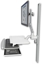 AccessMount™ Ultra 510 LCD mount on a 36" wall track slider with a work surface tray and slide-out keyboard tray