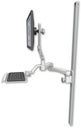 AccessMount™ Ultra 510 LCD mount on a 50" wall track slider with a 12" keyboard tray and a 20" double-arm