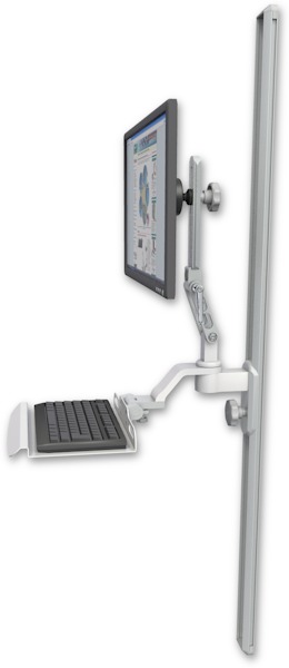AccessMount™ Ultra 510 LCD mount on a 50" wall track slider with a 12" keyboard tray