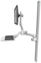 AccessMount™ Ultra 510 LCD mount on a 50" wall track slider with a 12" flat keyboard tray and a 20" double-arm