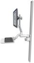 AccessMount™ Ultra 510 LCD mount on a 50" wall track slider with a 12" flat keyboard tray and an 6" arm