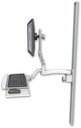 AccessMount™ Ultra 510 LCD mount on a 50" wall track slider with a wrist-rest keyboard tray and an 11" arm