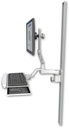 AccessMount™ Ultra 510 LCD mount on a 50" wall track slider with a wrist-rest keyboard tray and an 6" arm