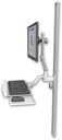 AccessMount™ Ultra 510 LCD mount on a 50" wall track slider with a wrist-rest keyboard tray