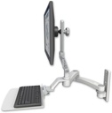 AccessMount™ Ultra 510 LCD wall mount with a 12" flat keyboard tray and a 20" double-arm