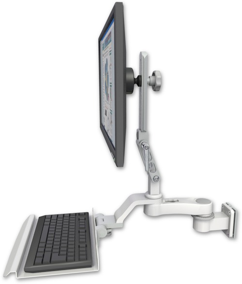 AccessMount™ Ultra 510 LCD 3.5" wall mount with a 12" keyboard tray and an 6" arm