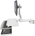 AccessMount™ Ultra 510 LCD 3.5" wall mount with a work surface tray and slide-out keyboard tray and an 11" arm