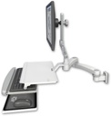 AccessMount™ Ultra 510 LCD 3.5" wall mount with a work surface tray and slide-out keyboard tray and a 20" double-arm