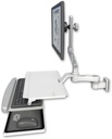 AccessMount™ Ultra 510 LCD 3.5" wall mount with a work surface tray and slide-out keyboard tray and an 6" arm