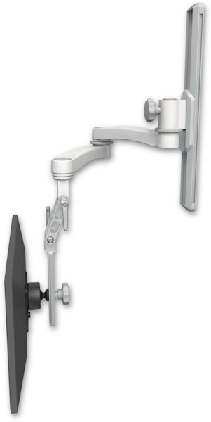 AccessMount™ Inverted Ultra 510 LCD mount on a 19" wall track slider with a 20" double-arm