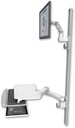 AccessMount™ Ultra 500 LCD mount on a 50" wall track with separate arms, a work surface tray and slide-out keyboard tray, and a 20" double-arm