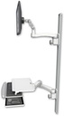 AccessMount™ Ultra 500 LCD mount on a 50" wall track with separate arms, a work surface tray and slide-out keyboard tray, and an 11" arm and 20" double-arm
