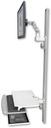 AccessMount™ Ultra 500 LCD mount on a 50" wall track with separate arms and a work surface tray and slide-out keyboard tray