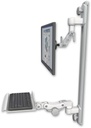 AccessMount™ Inverted Ultra 500 LCD mount on a 36" wall track with separate arms and a 12" paralink keyboard tray