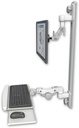 AccessMount™ Inverted Ultra 500 LCD mount on a 36" wall track with separate arms and a paralink keyboard tray w/ wrist rest bend