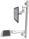 AccessMount™ Inverted Ultra 500 LCD mount on a 36" wall track with separate arms, a 12" keyboard tray, and an 11" arm