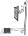 AccessMount™ Inverted Ultra 500 LCD mount on a 36" wall track with separate arms, a 12" flat keyboard tray, and an 11" arm