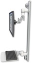 AccessMount™ Inverted Ultra 500 LCD mount on a 36" wall track with separate arms and a 12" flat keyboard tray