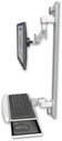 AccessMount™ Inverted Ultra 500 LCD mount on a 36" wall track with separate arms and a wrist-rest keyboard tray