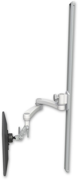 AccessMount™ Inverted Ultra 500 LCD mount on a 50" wall track slider with a 20" double-arm