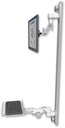 AccessMount™ Inverted Ultra 500 LCD mount on a 50" wall track with separate arms and a 12" paralink keyboard tray