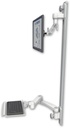 AccessMount™ Inverted Ultra 500 LCD mount on a 50" wall track with separate arms, a 12" keyboard tray, and a 20" double-arm