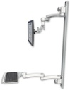 AccessMount™ Inverted Ultra 500 LCD mount on a 50" wall track with separate arms, a 12" keyboard tray, and two 20" double-arms