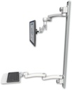 AccessMount™ Inverted Ultra 500 LCD mount on a 50" wall track with separate arms, a 12" flat keyboard tray, and two 20" double-arms