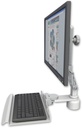AccessMount™ Ultra 510 LCD desk mount with a 1" riser and a 12" keyboard tray