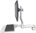 AccessMount™ Ultra 510 LCD desk mount with a 1" riser, a 12" flat keyboard tray, and an 11" arm