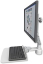 AccessMount™ Ultra 510 LCD desk mount with a 1" riser and a 12" flat keyboard tray