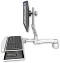 AccessMount™ Ultra 510 LCD desk mount with a 1" riser, a wrist-rest keyboard tray, and an 11" arm