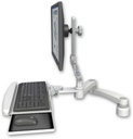 AccessMount™ Ultra 510 LCD desk mount with a 1" riser, a wrist-rest keyboard tray, and a 20" double-arm