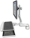 AccessMount™ Ultra 510 LCD desk mount with a 1" riser, a wrist-rest keyboard tray, and an 6" arm