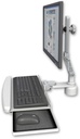 AccessMount™ Ultra 510 LCD desk mount with a 1" riser and a wrist-rest keyboard tray