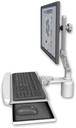 AccessMount™ Ultra 510 LCD desk mount with a 3" riser and a wrist-rest keyboard tray