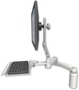 AccessMount™ Ultra 510 LCD desk mount with a 5" riser, a 12" keyboard tray, and a 20" double-arm