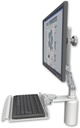 AccessMount™ Ultra 510 LCD desk mount with a 5" riser and a 12" keyboard tray