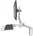AccessMount™ Ultra 510 LCD desk mount with a 5" riser, a 12" flat keyboard tray, and a 20" double-arm