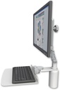 AccessMount™ Ultra 510 LCD desk mount with a 5" riser and a 12" flat keyboard tray