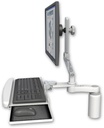 AccessMount™ Ultra 510 LCD desk mount with a 5" riser, a wrist-rest keyboard tray, and an 6" arm