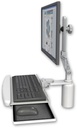 AccessMount™ Ultra 510 LCD desk mount with a 5" riser and a wrist-rest keyboard tray