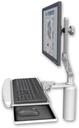 AccessMount™ Ultra 510 LCD desk mount with a 7.5" riser and a wrist-rest keyboard tray