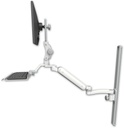 AccessMount™ Ultra 182 Arm with Paralink monitor mount mount on a 36" wall track slider, a 12" keyboard tray, and an 11" arm